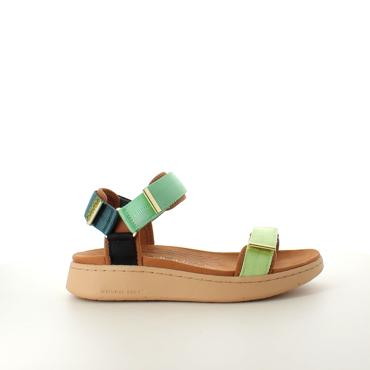 Line sandal i Apple Green Multi fra WODEN