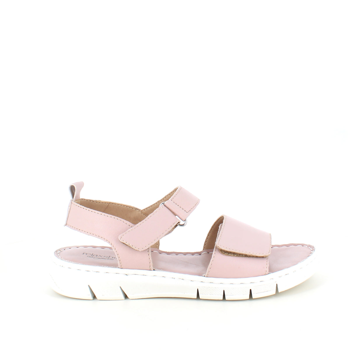 Blød og fleksibel skindsandal i rosa fra Relaxshoe