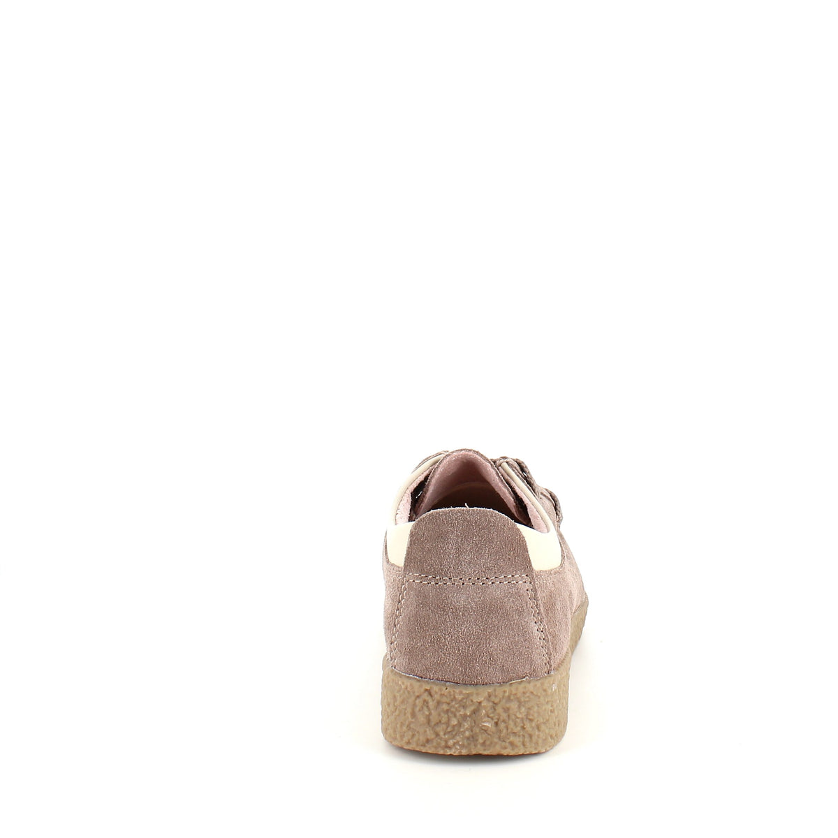 Beige ruskindssko med rågummisål