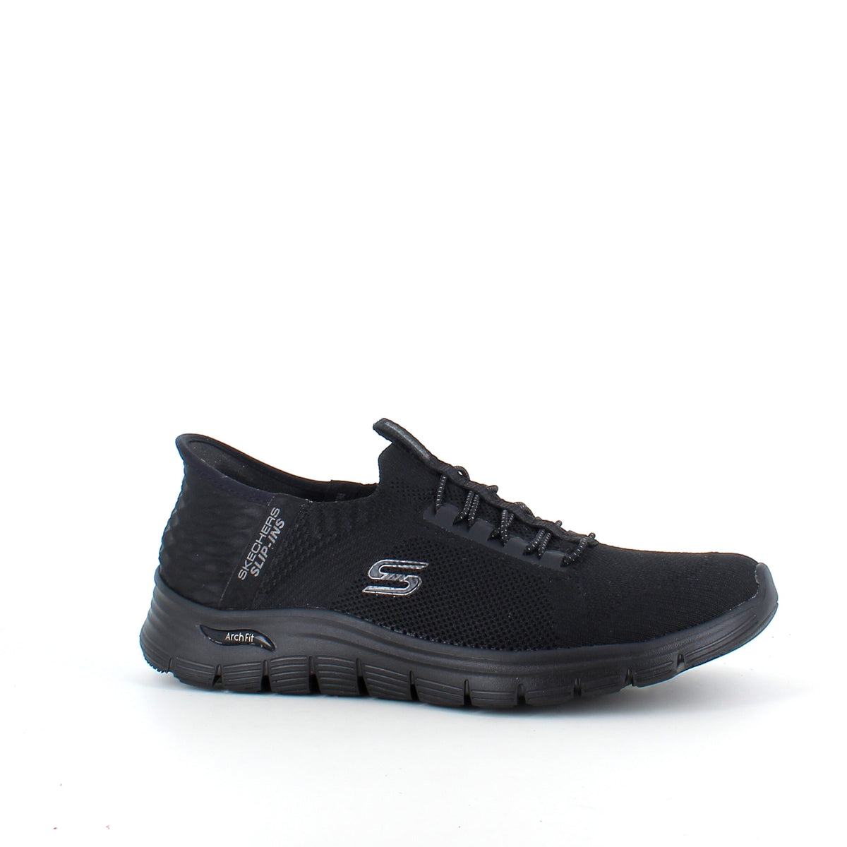 Sort Skechers slip-ins med svangstøtte