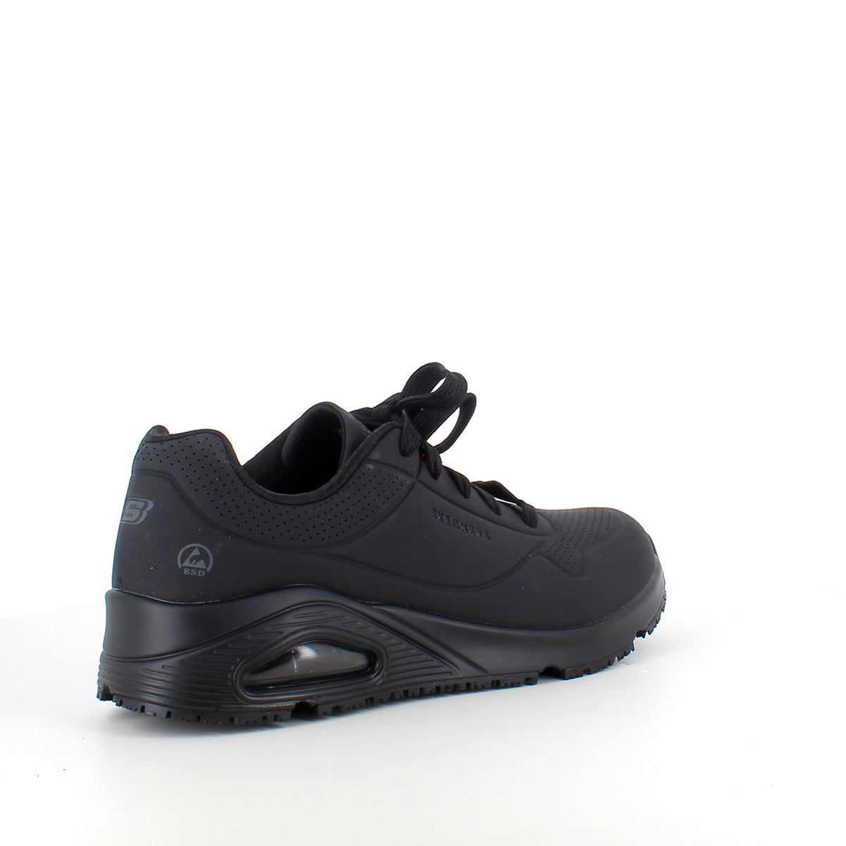 Sort skridsikker arbejdssko fra Skechers med ESD