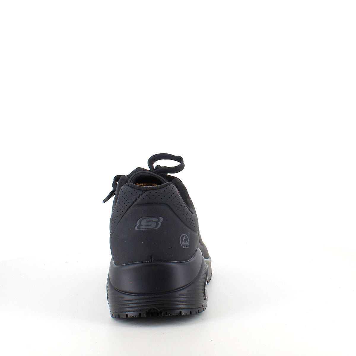 Sort skridsikker arbejdssko fra Skechers med ESD
