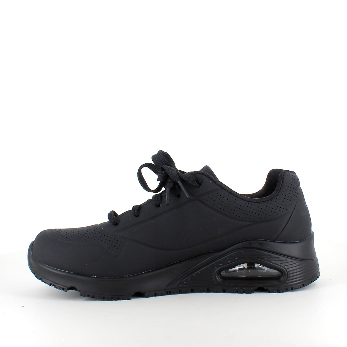 Sort skridsikker arbejdssko fra Skechers med ESD