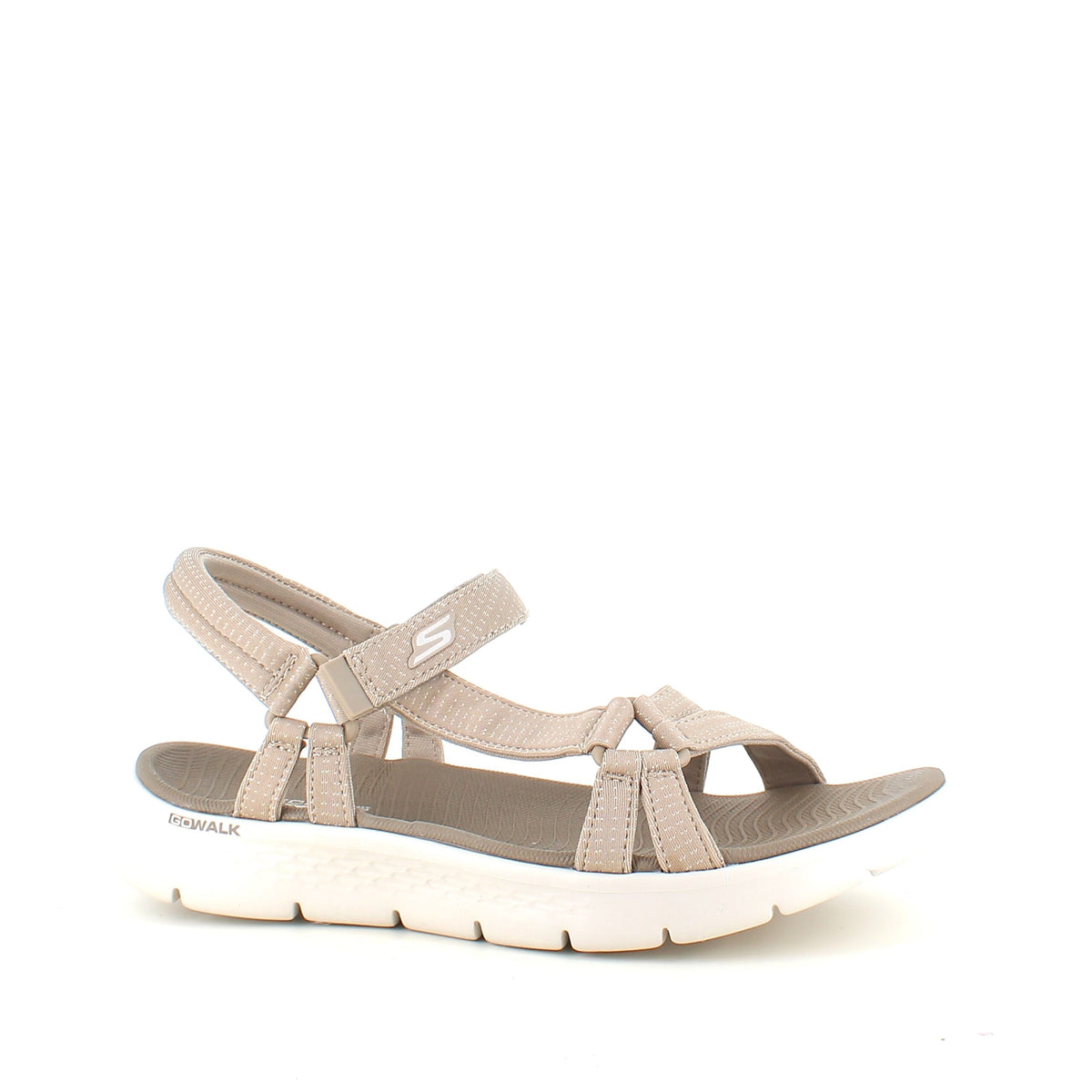 Beige Skechers GOwalk sandal i bred model