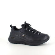 Sort Skechers sneaker med glat skindoverflade