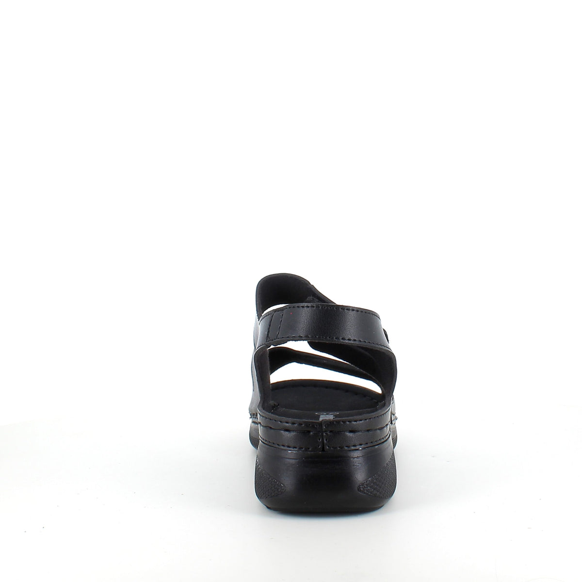 Sort sandal med tre justerbare remme
