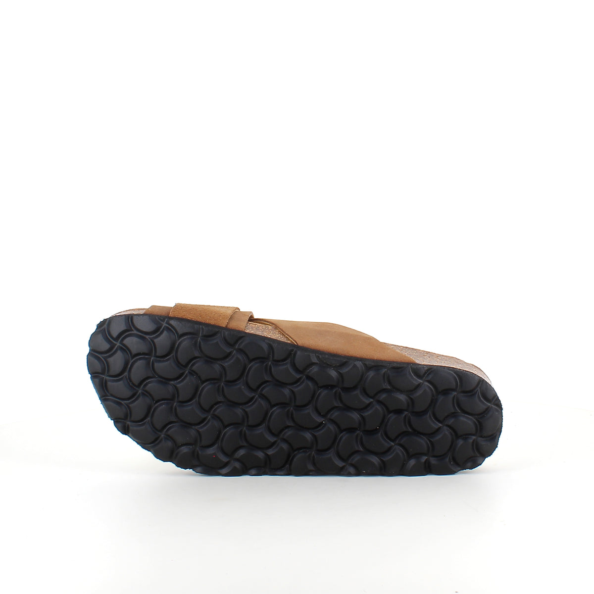 Brun slip on sandal med dobbelt rem