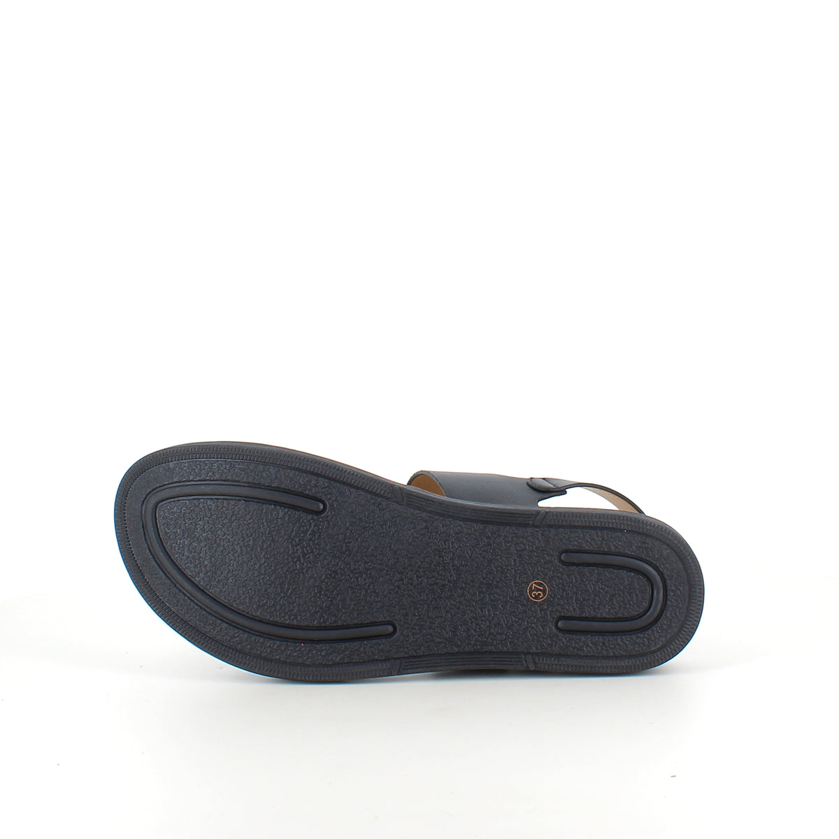 Sort sandal med justerbare remme & blød komfortsål