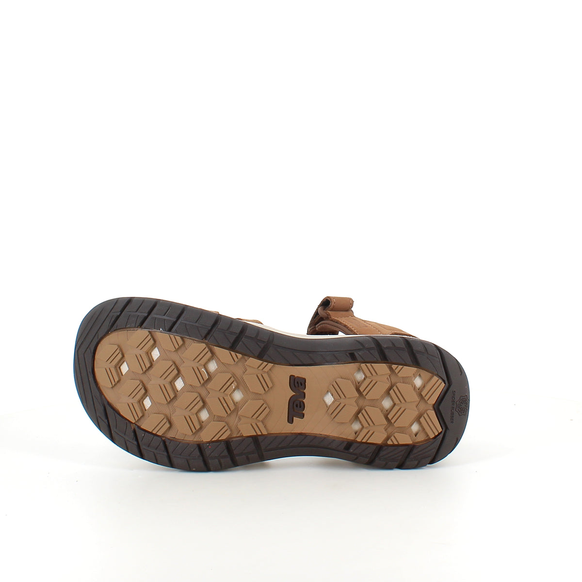 Brun Teva lædersandal med svangstøtte og stødabsorbering