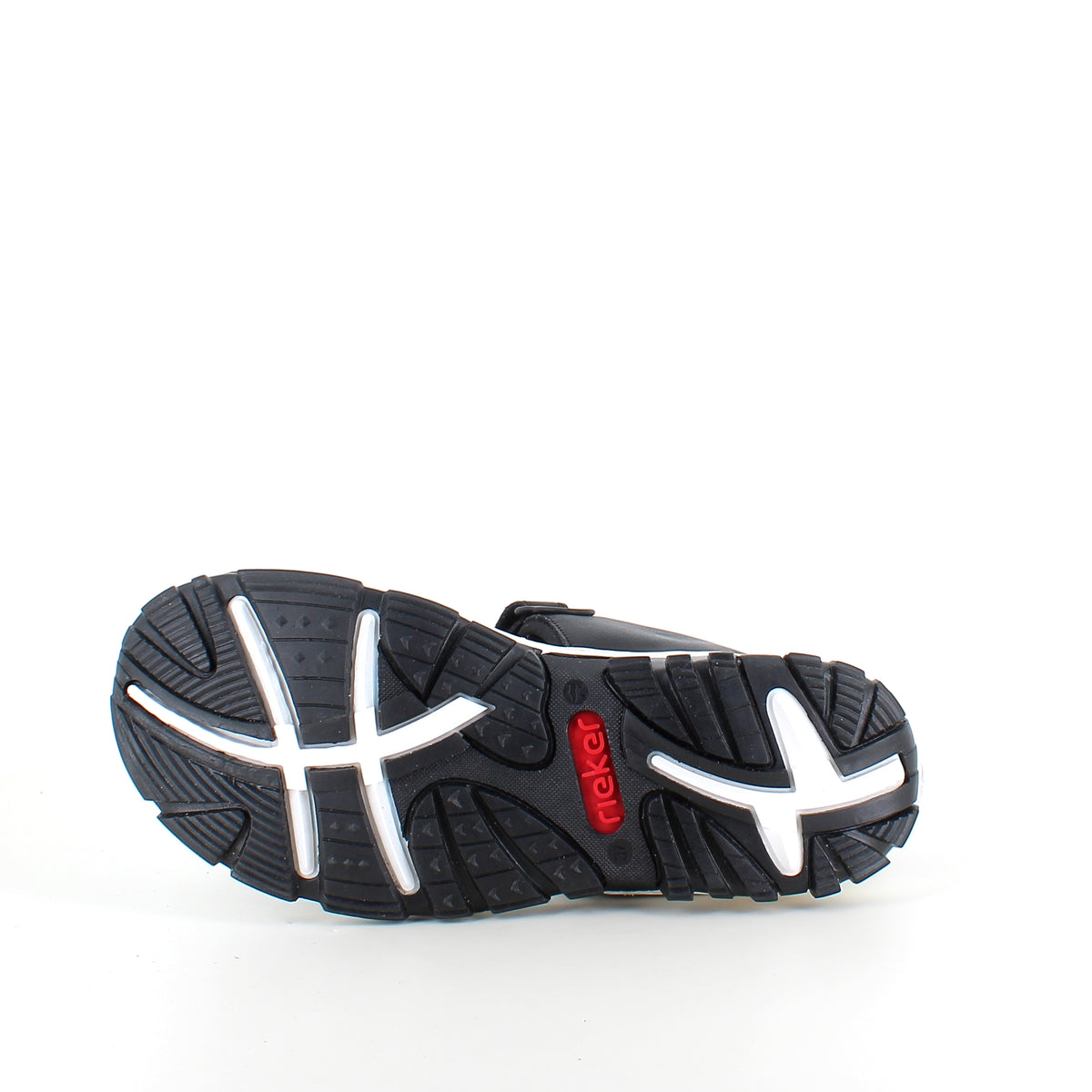Rieker sandal i sort – stødabsorberende sandal med velcro
