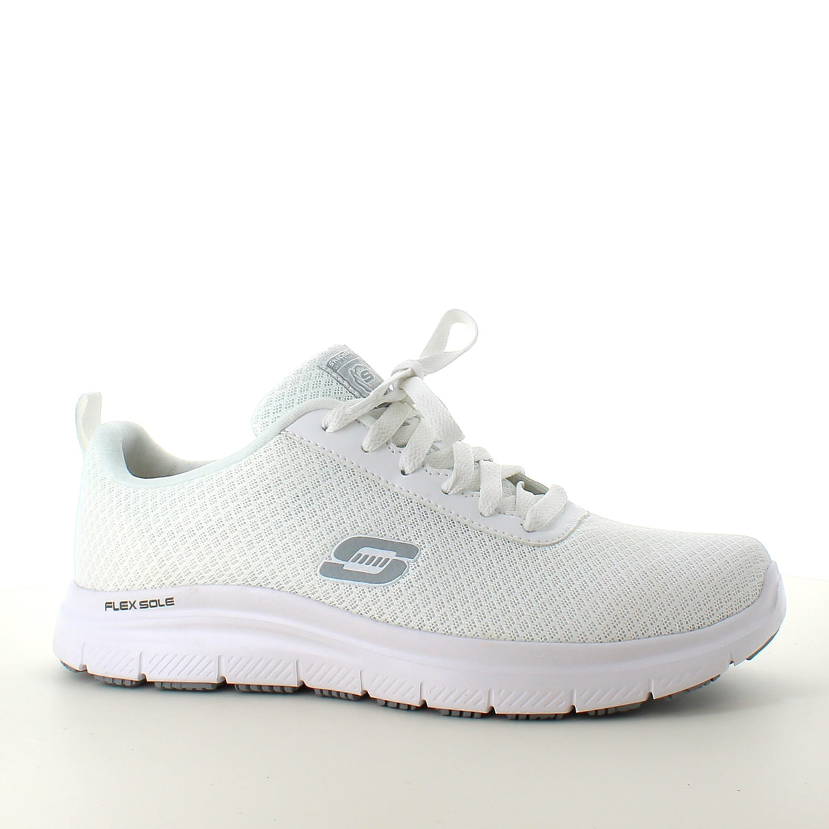 Hvid Skechers Work sko i åndbart materiale