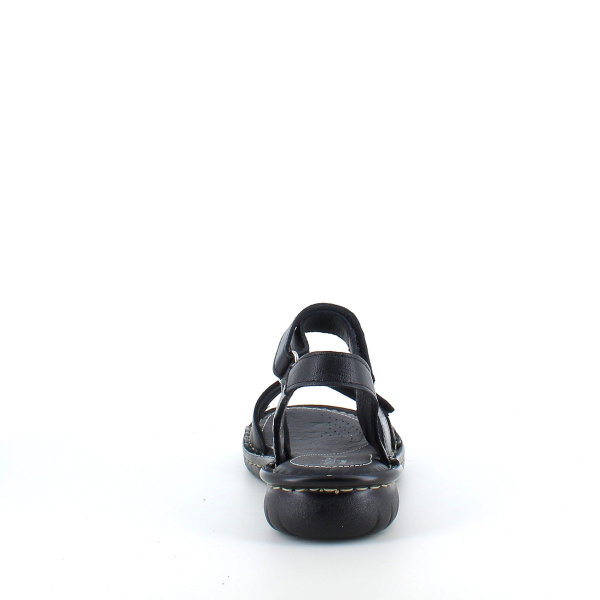 Sort skindsandal med tre remme og metallic detaljer fra Relaxshoe