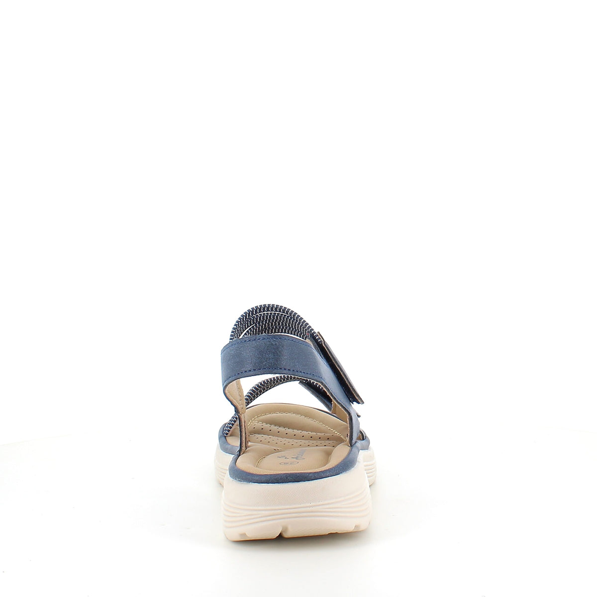Navy komfortsandal med elastik og velcro – stilfuld støtte hele dagen
