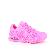 Pink Skechers sko med hjerter