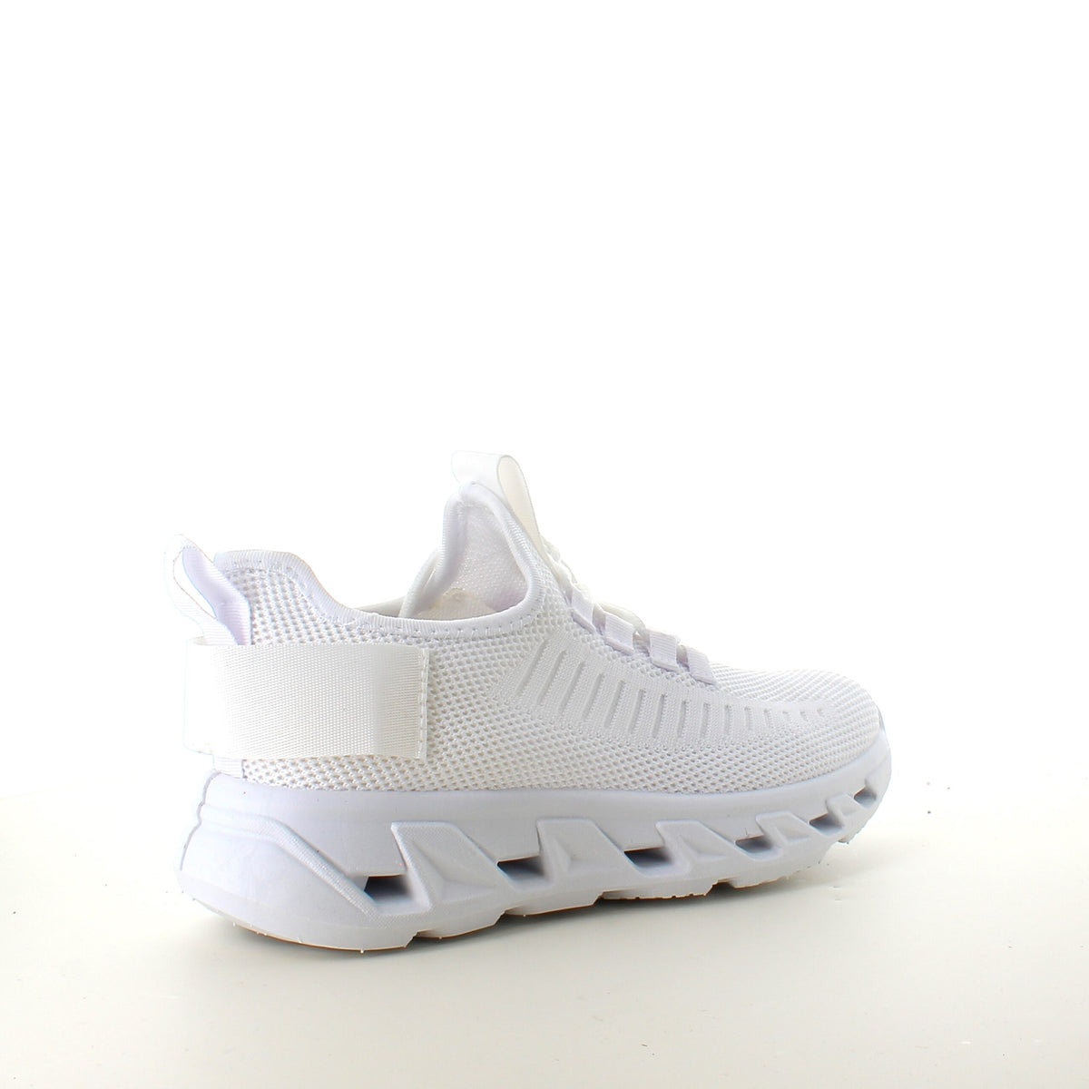 Hvide slip-on sko med strikoverdel