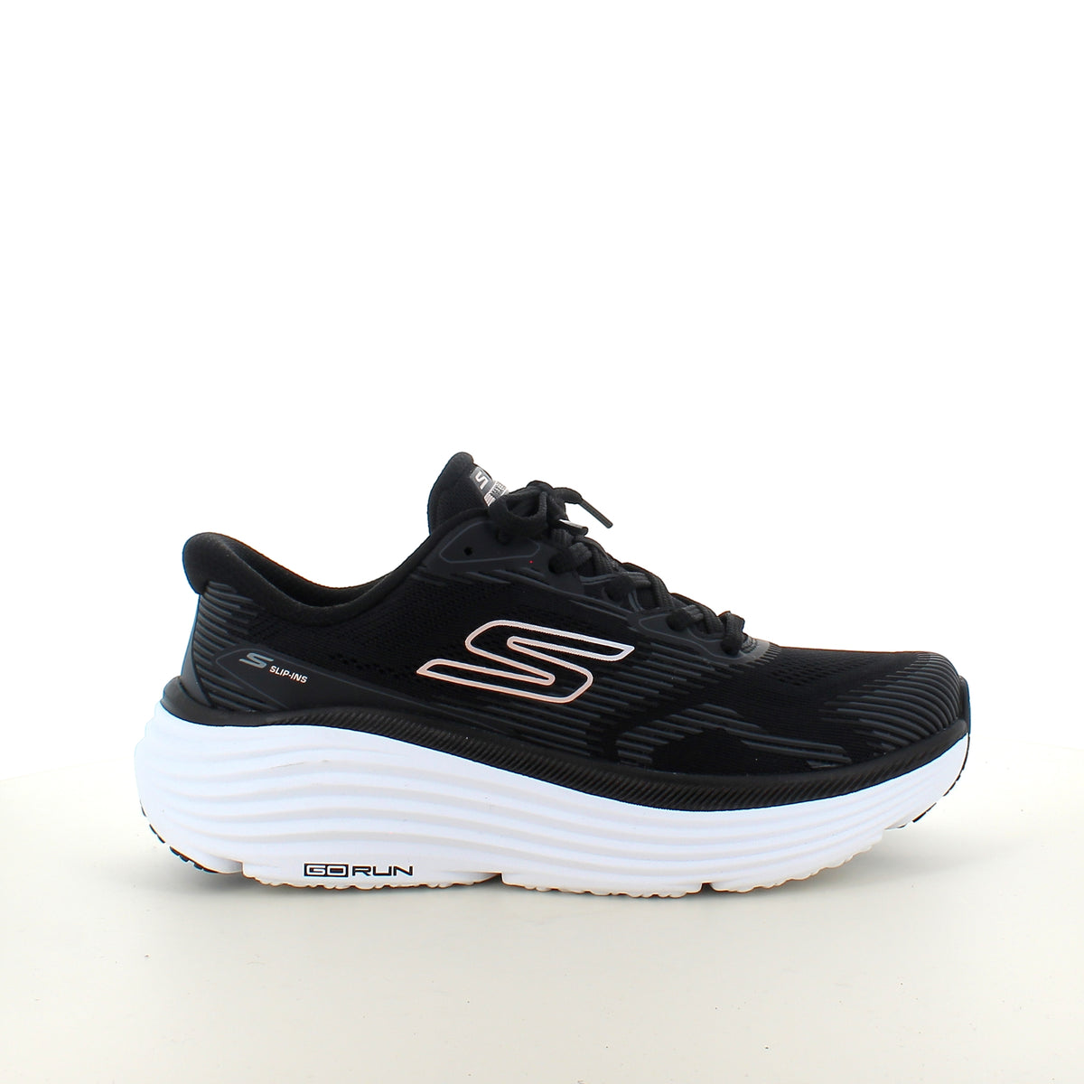 Sort Skechers Max Cushioning slip on sneaker med stødabsorbering