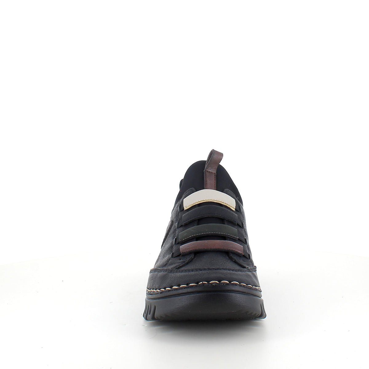 Rieker sko til dame i sort – fleksibel slip-on komfort