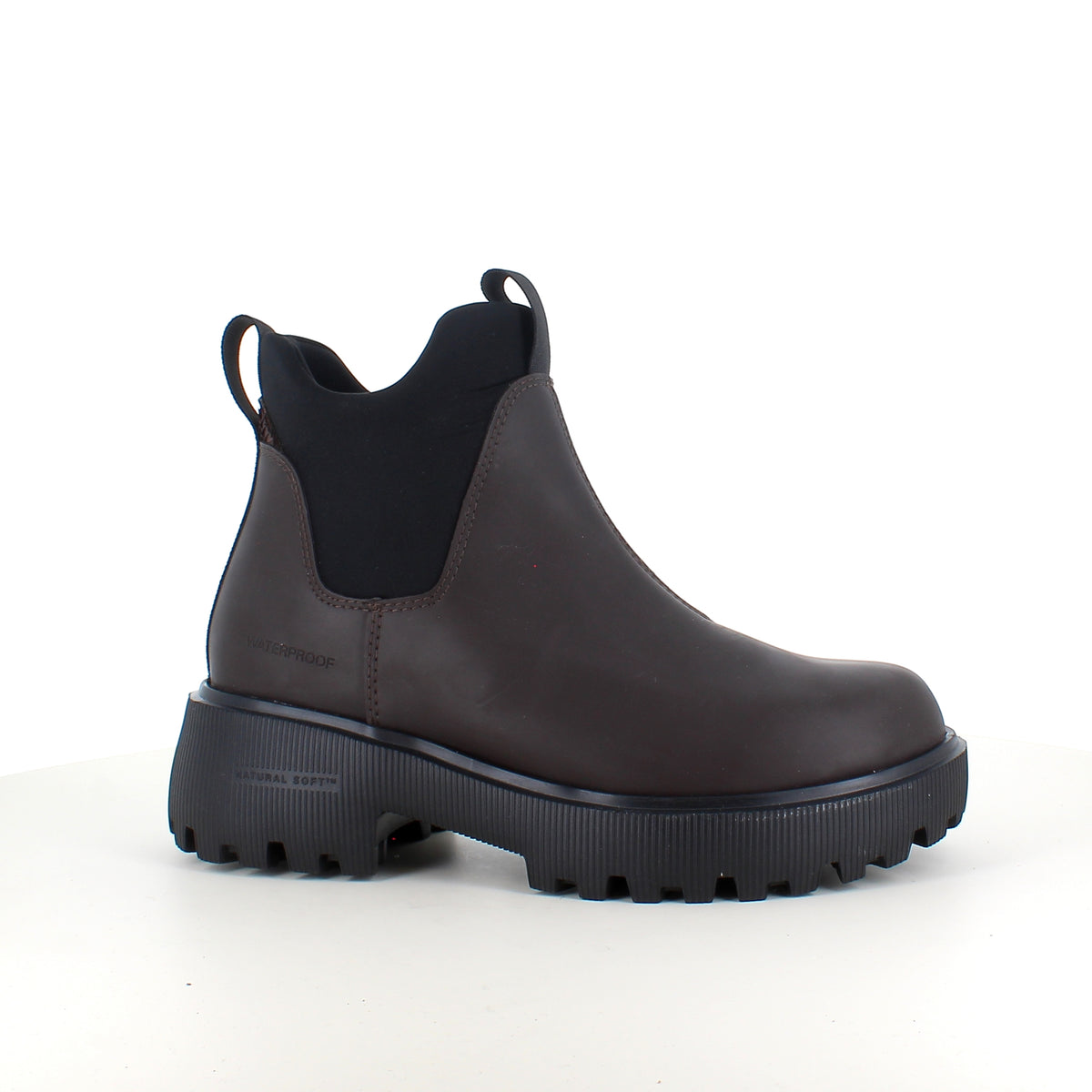 Brun WODEN Isabella Waterproof – gummistøvle med stødabsorberende komfort