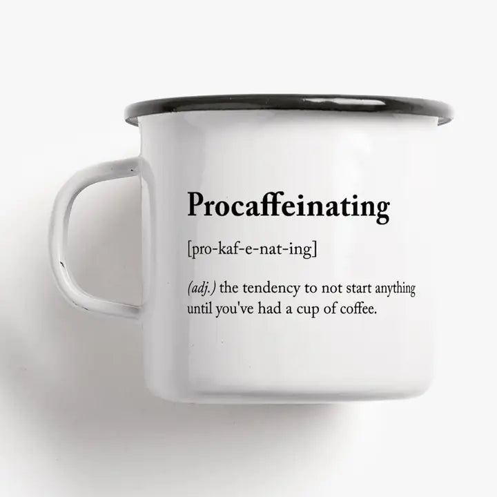 Krus med teksten Procaffeinating til kaffeelskeren