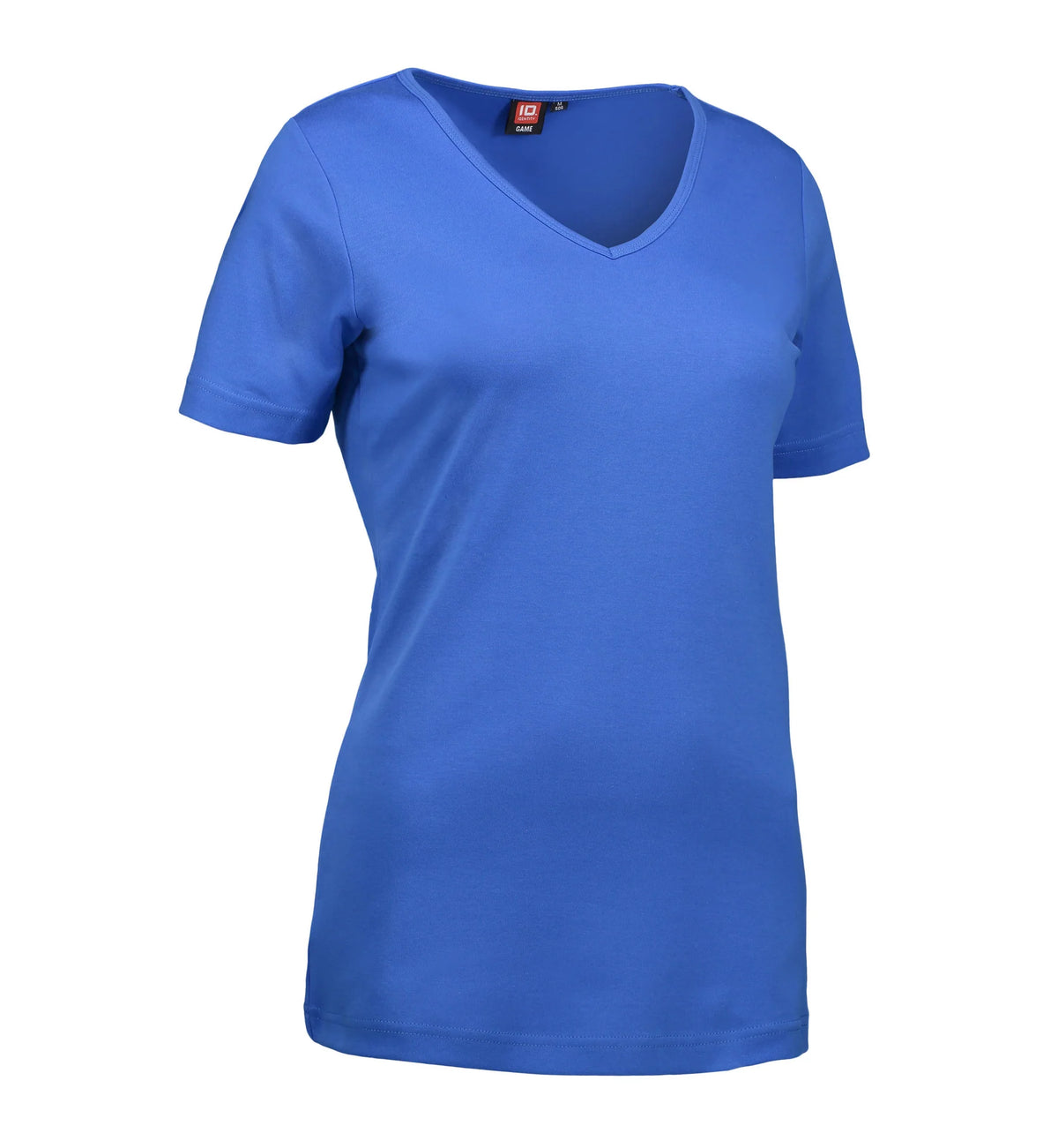 Blå t-shirt til dame med v-hals