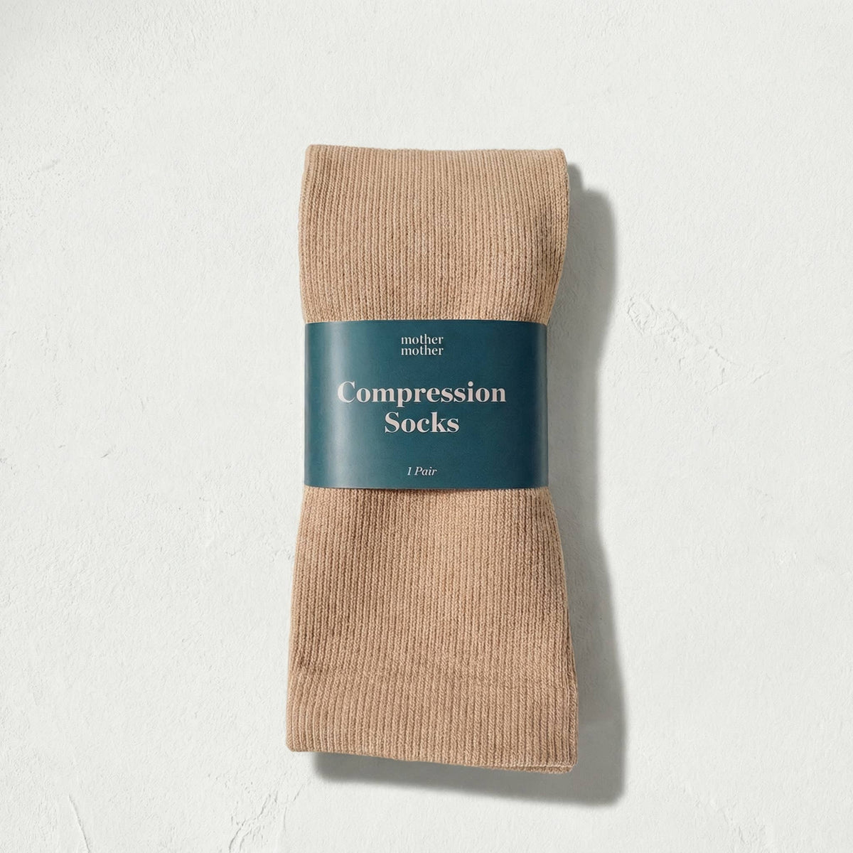 Sandfarvede kompressionsstrømper til graviditet, 15-20 mmHg