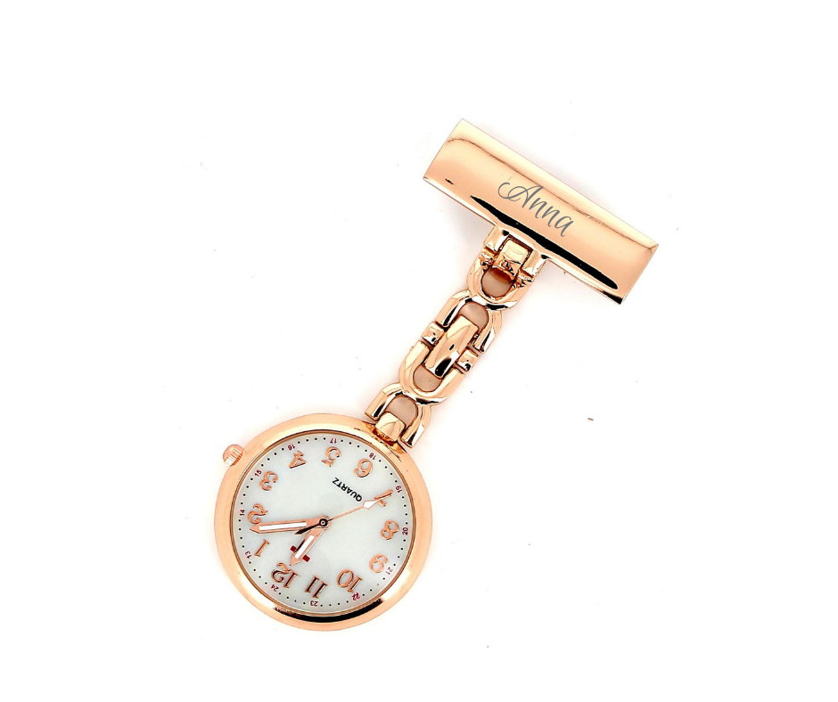 Sygeplejeur i rose gold med gravering