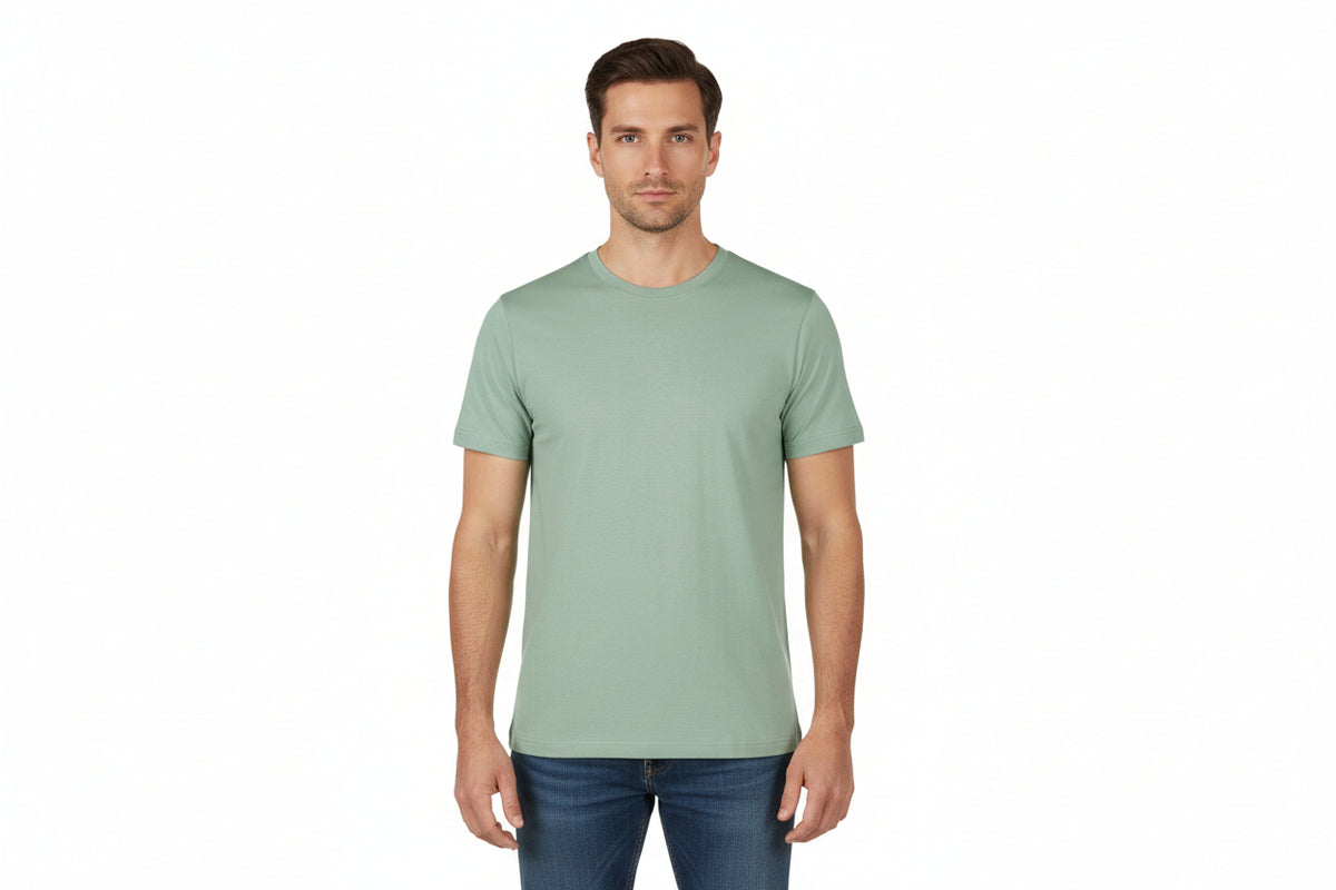 Slidstærk t-shirt til mænd i støvet grøn