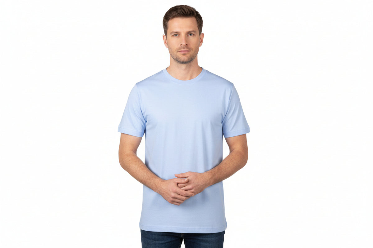 Slidstærk lyseblå t-shirt til mænd