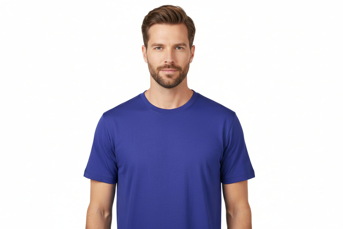 Slidstærk kongeblå t-shirt til mænd