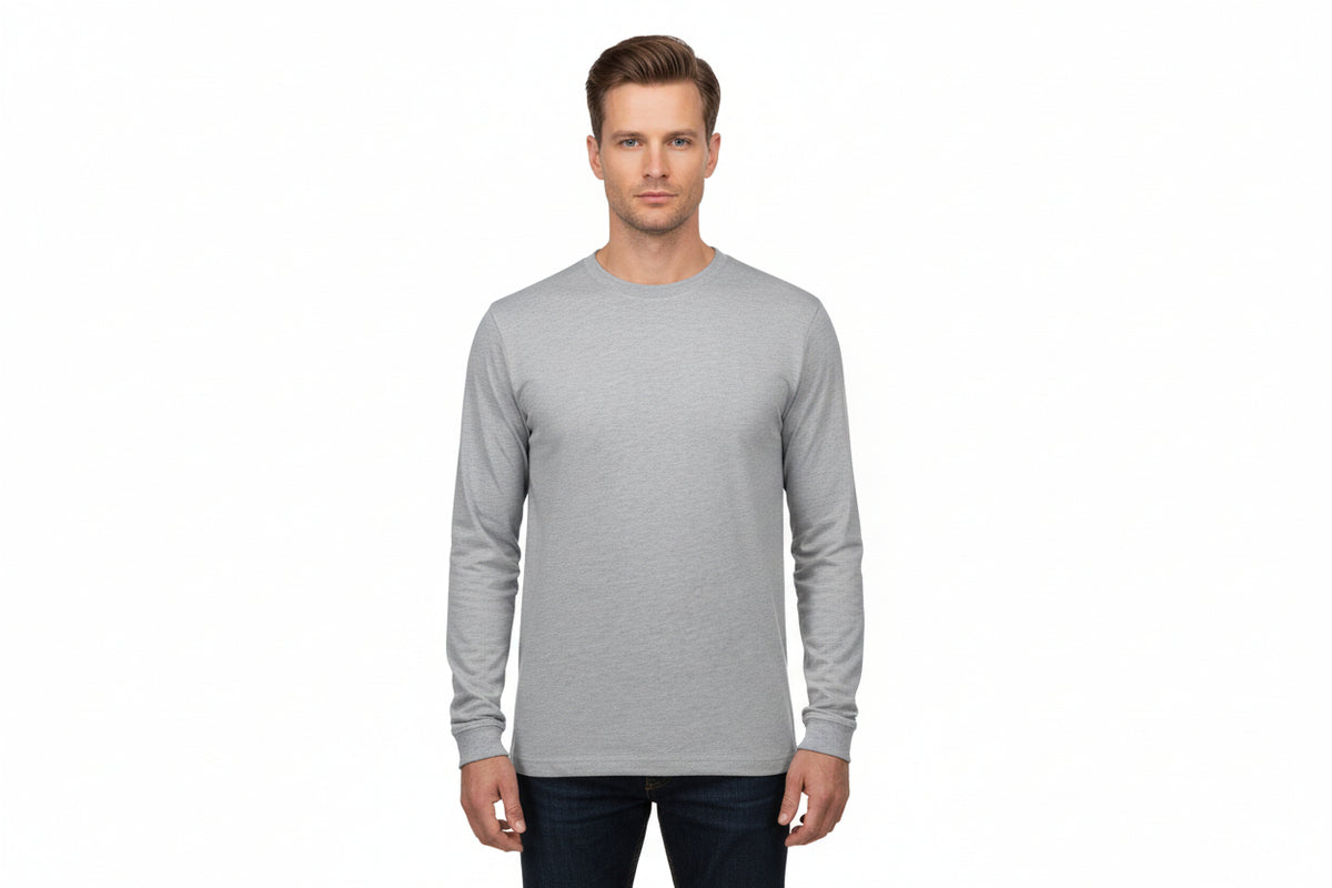 Slidstærk grå langærmet t-shirt til mænd