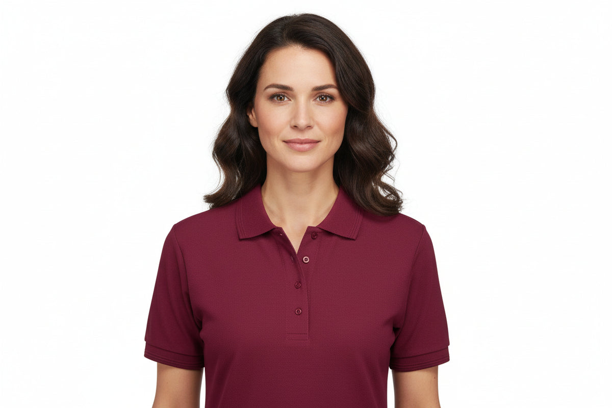 Slidstærk bordeaux dame polo t-shirt