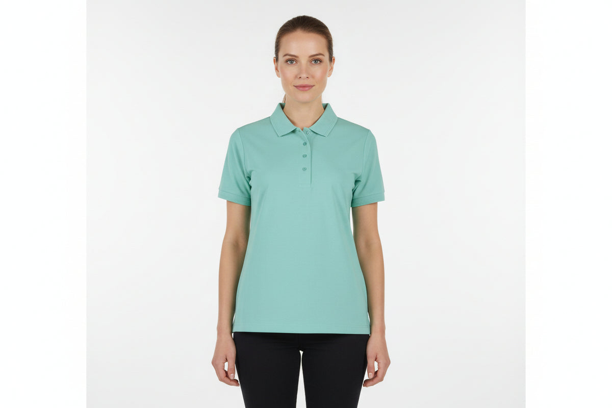Slidstærk lysegrøn dame polo t-shirt