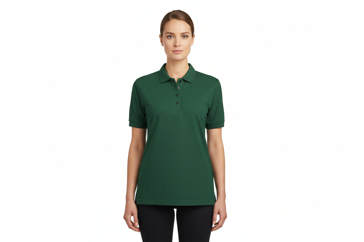 Slidstærk flaskegrøn dame polo t-shirt