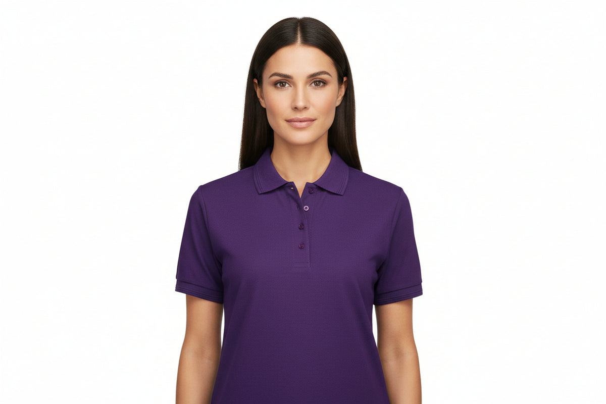 Slidstærk lilla dame polo t-shirt