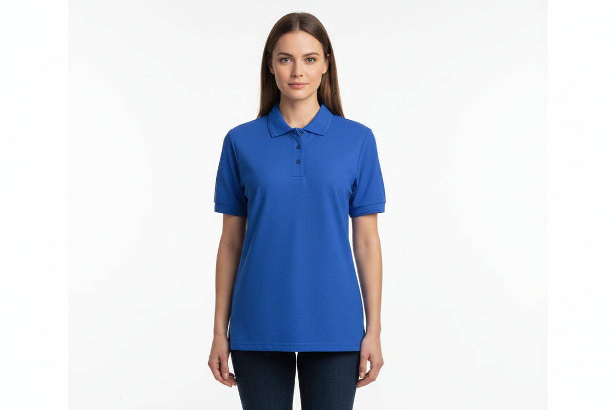 Slidstærk blå dame polo t-shirt