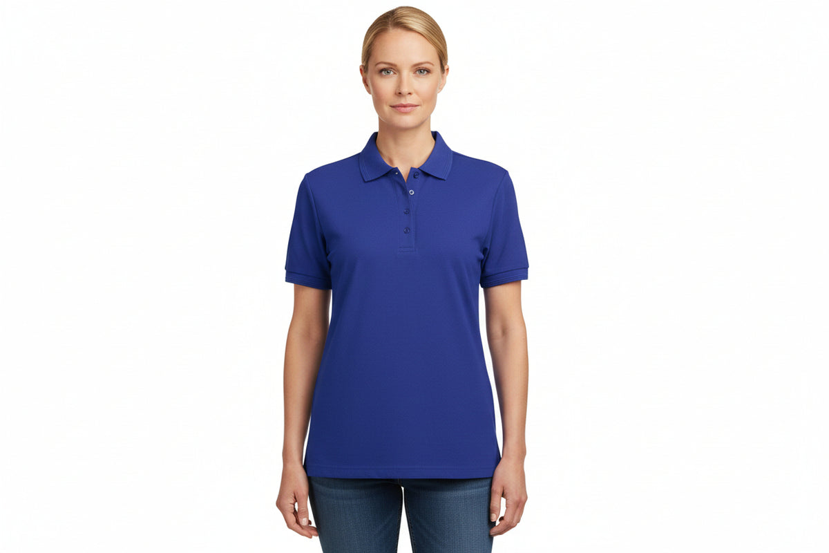 Slidstærk kongeblå dame polo t-shirt
