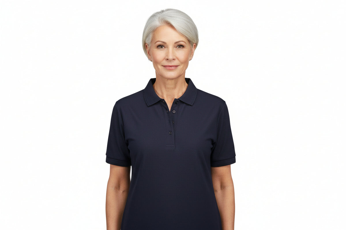 Slidstærk navy dame polo t-shirt