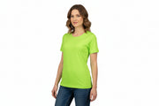 Limefarvet dame t-shirt med rund hals fra ID Tøj