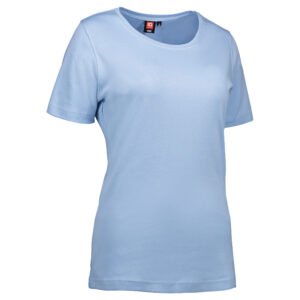 Lyseblå t-shirt med rund hals til damer
