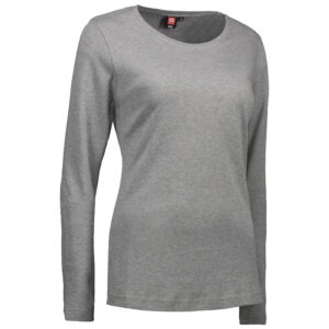 Langærmet dame t-shirt i grå