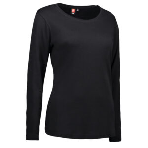 Langærmet dame t-shirt i sort