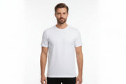 Hvid t-shirt med rund hals til mænd