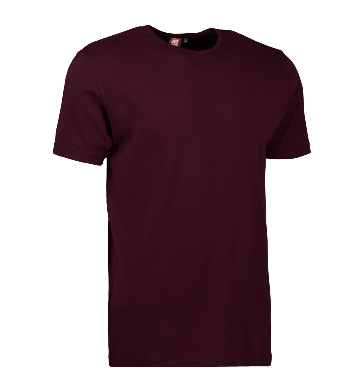 Mørk bordeaux t-shirt med rund hals til mænd