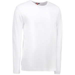 Hvid langærmet t-shirt til mænd