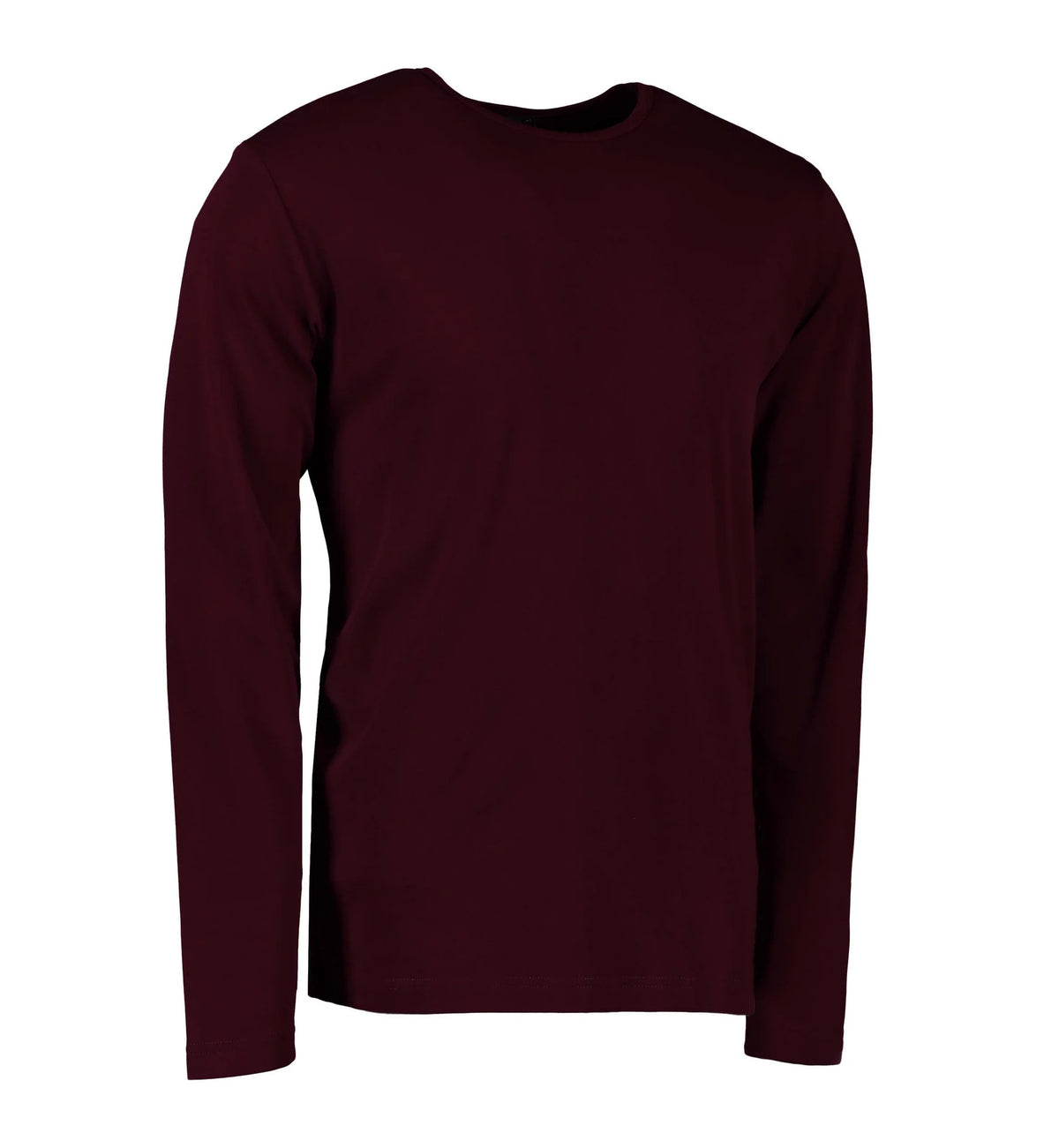 Mørk bordeaux langærmet t-shirt til mænd