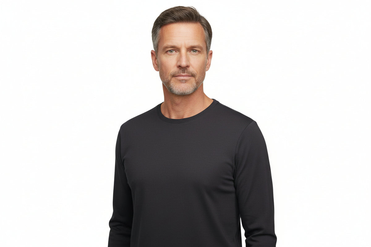 Koksgrå langærmet t-shirt til mænd fra ID Tøj