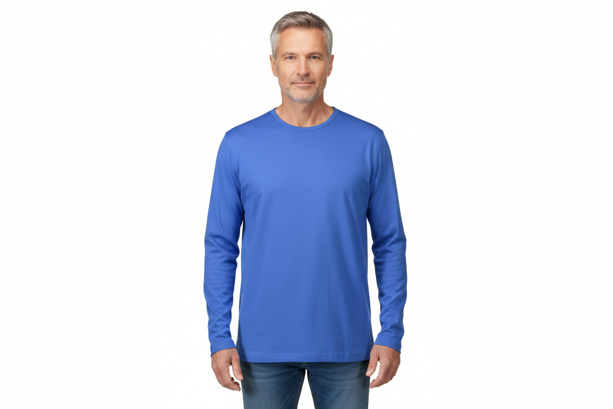 Blå langærmet t-shirt til mænd fra ID Tøj