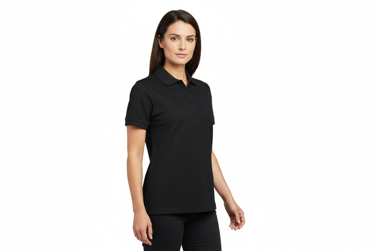 Sort polo t-shirt til damer fra ID Tøj