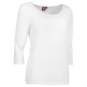 3/4-ærmet dame t-shirt i hvid