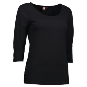3/4-ærmet dame t-shirt i sort